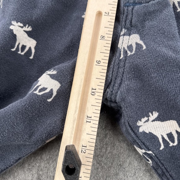 Abercrombie & Fitch Moose Pants Mens Medium Navy Print Lounge Sleep Cotton - Picture 11 of 14